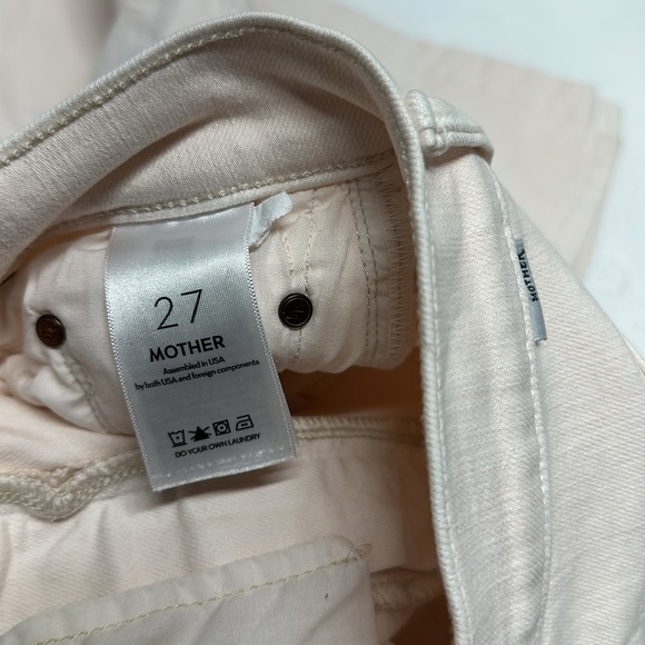 Mother Denim The Insider Flood High Rise Flare Jeans Ivory Play Date Size 27 - Picture 6 of 12